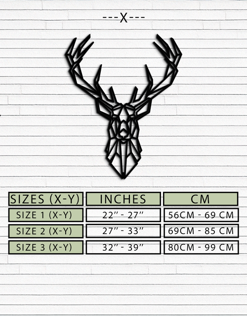 Load image into Gallery viewer, Geometric Deer Head Metal Wall Art - Modern Minimalist Steel Decor - KAF123
