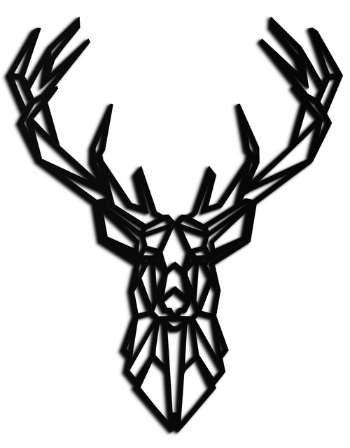 Load image into Gallery viewer, Geometric Deer Head Metal Wall Art - Modern Minimalist Steel Decor - KAF123
