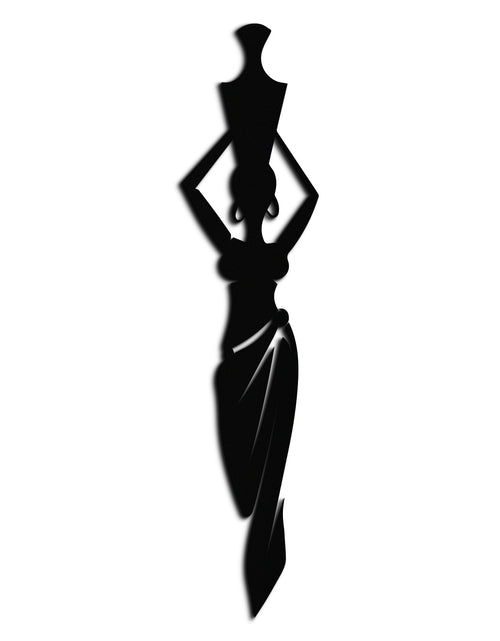 Load image into Gallery viewer, Abstract African Woman Metal Wall Art - Modern Black Steel Wall Decor - KAF125
