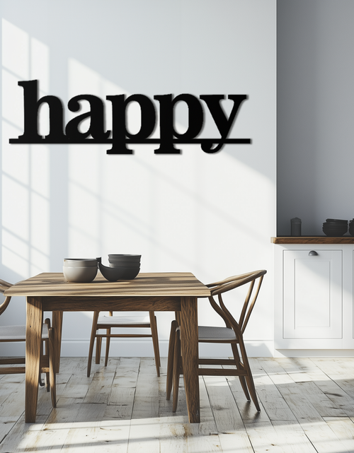 Load image into Gallery viewer, Happy Metal Wall Art - Modern Minimalist Word Sign Decor - KAF127
