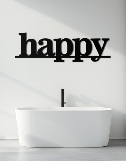 Load image into Gallery viewer, Happy Metal Wall Art - Modern Minimalist Word Sign Decor - KAF127
