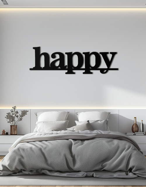Load image into Gallery viewer, Happy Metal Wall Art - Modern Minimalist Word Sign Decor - KAF127
