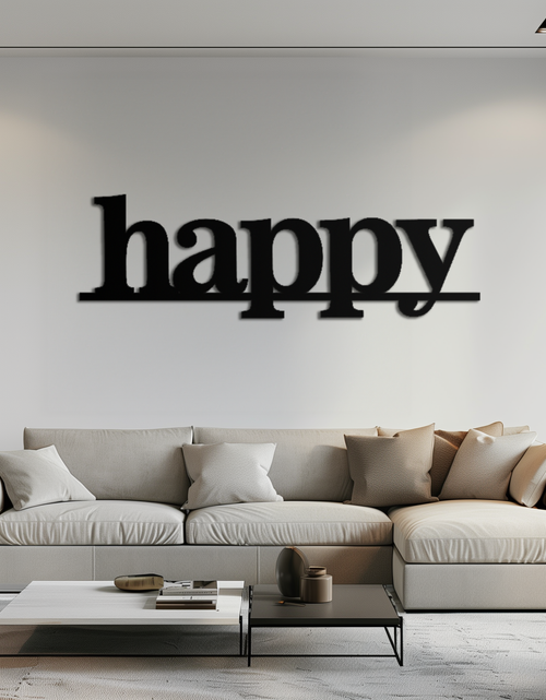 Load image into Gallery viewer, Happy Metal Wall Art - Modern Minimalist Word Sign Decor - KAF127
