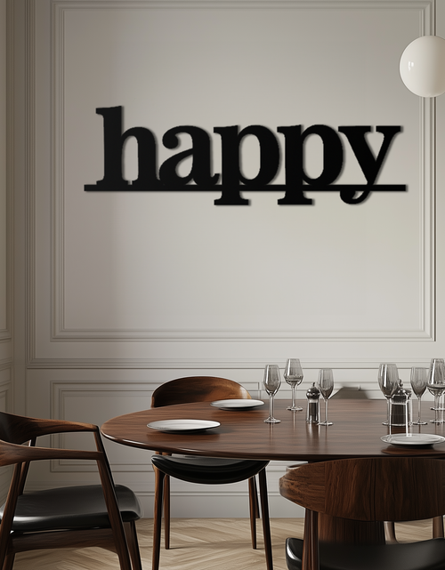 Load image into Gallery viewer, Happy Metal Wall Art - Modern Minimalist Word Sign Decor - KAF127

