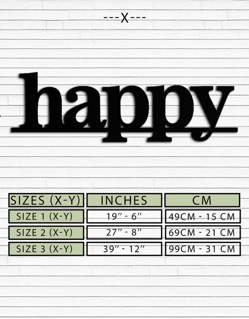 Load image into Gallery viewer, Happy Metal Wall Art - Modern Minimalist Word Sign Decor - KAF127
