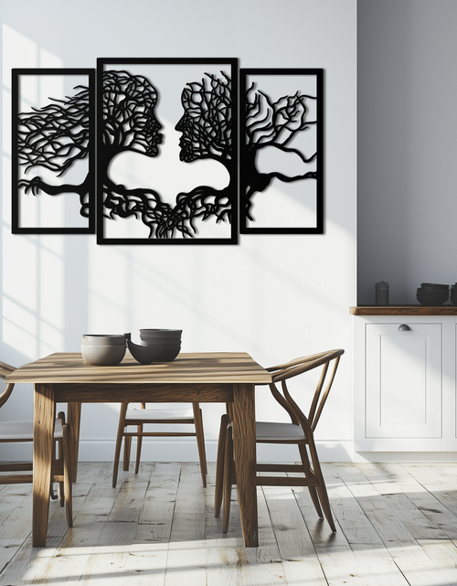 Load image into Gallery viewer, Tree of Life Lovers Metal Wall Art - 3-Piece Modern Steel Wall Decor - KAF129
