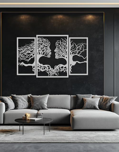 Load image into Gallery viewer, Tree of Life Lovers Metal Wall Art - 3-Piece Modern Steel Wall Decor - KAF129
