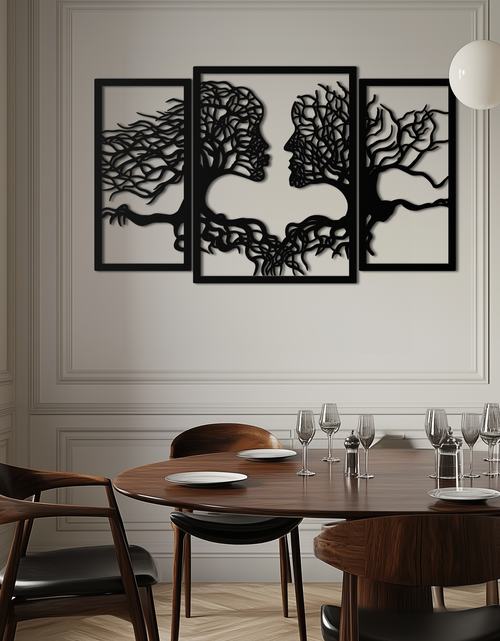 Load image into Gallery viewer, Tree of Life Lovers Metal Wall Art - 3-Piece Modern Steel Wall Decor - KAF129
