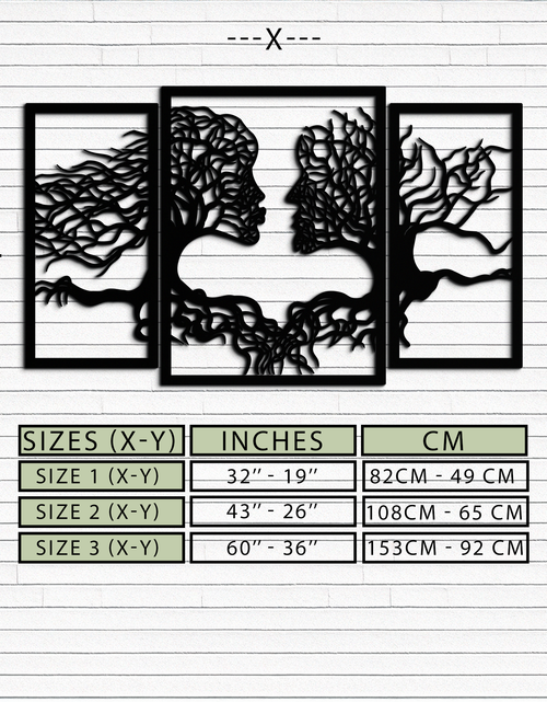 Load image into Gallery viewer, Tree of Life Lovers Metal Wall Art - 3-Piece Modern Steel Wall Decor - KAF129
