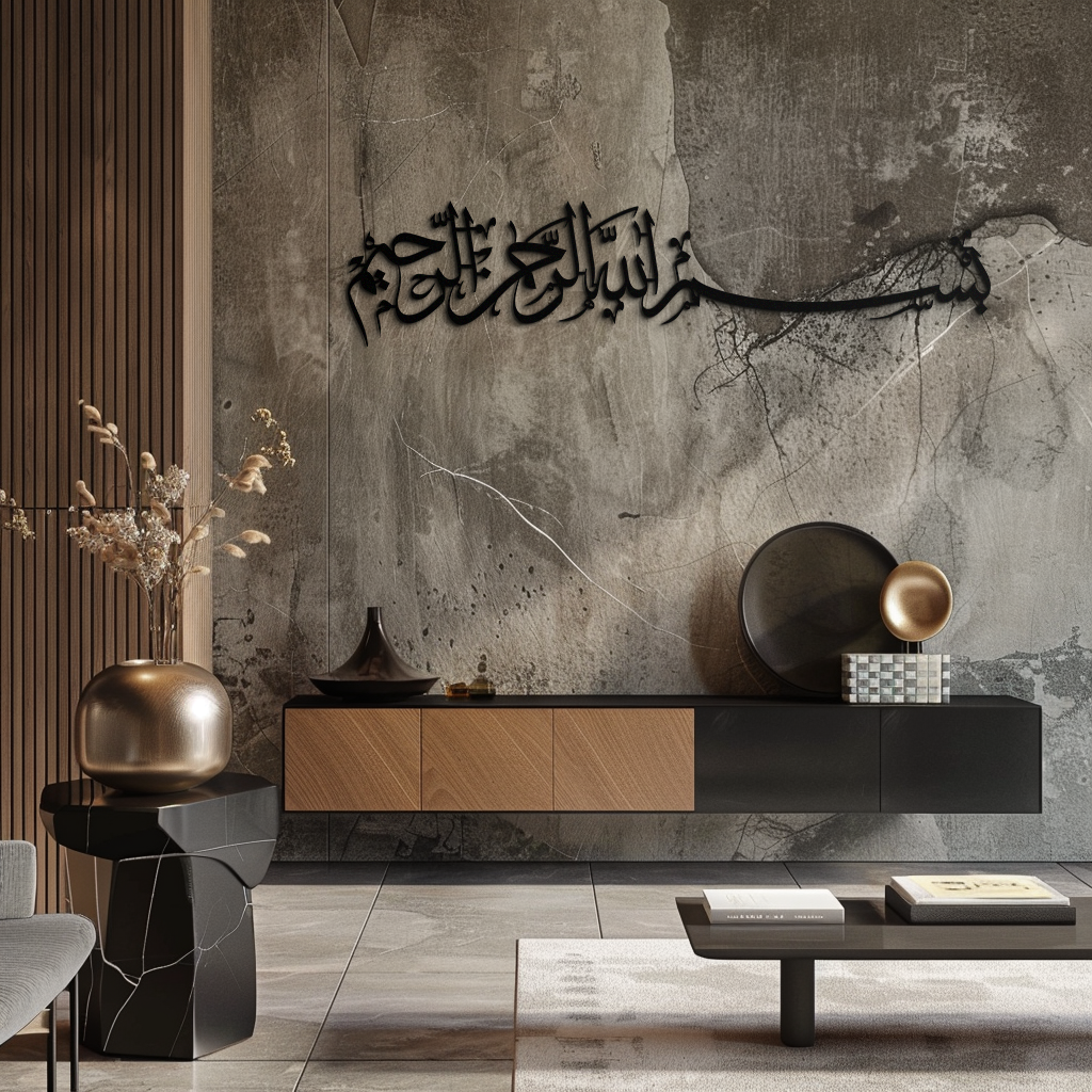 Bismillahirrahmanirrahim Metal Wall Art – Islamic Calligraphy Design - KAF130