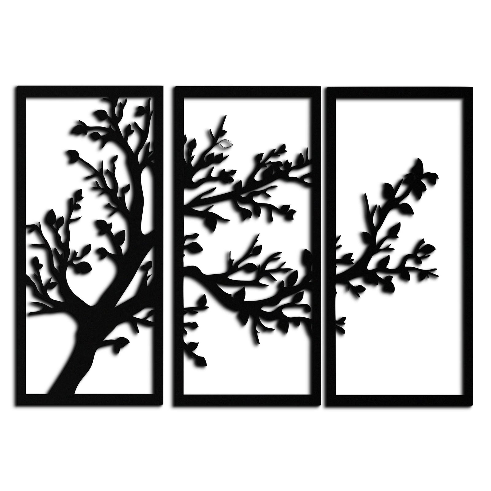 Branch Trio Metal Duvar Sanatı - 3 Parçalı Modern Çelik Duvar Dekoru - KAF132