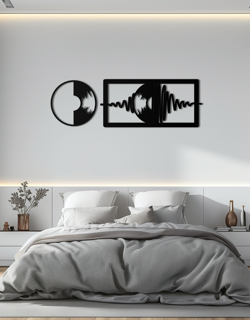 Resmi Galeri görüntüleyicisine yükleyin, Soundwave Vinil Plak Metal Duvar Sanatı - Modern Müzik Esintili Çelik Duvar Dekoru - KAF133
