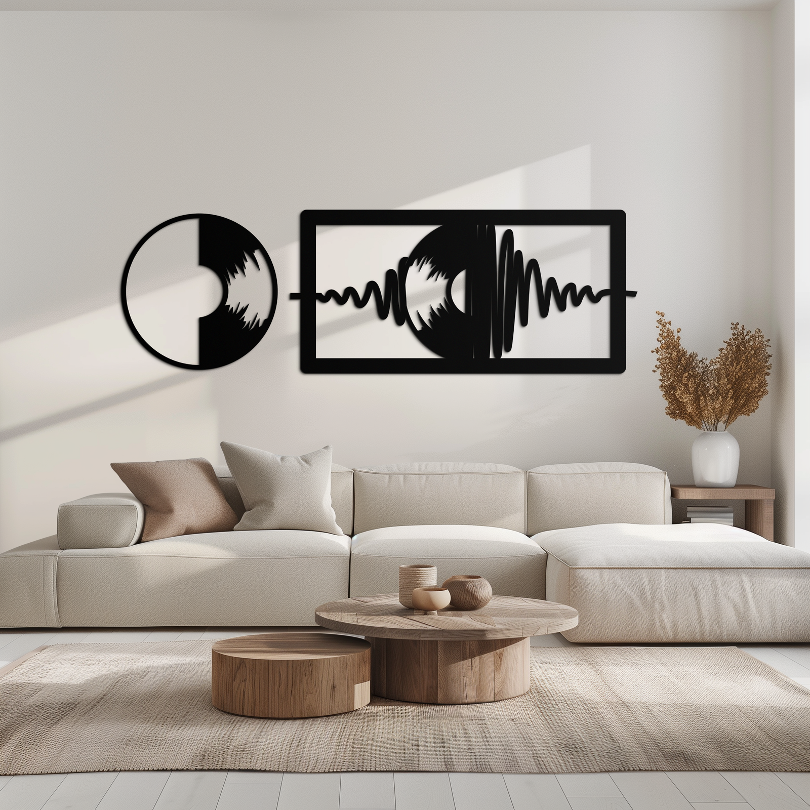 Soundwave Vinil Plak Metal Duvar Sanatı - Modern Müzik Esintili Çelik Duvar Dekoru - KAF133