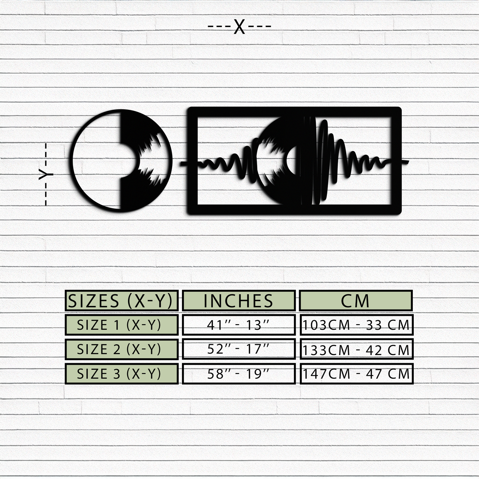 Soundwave Vinil Plak Metal Duvar Sanatı - Modern Müzik Esintili Çelik Duvar Dekoru - KAF133