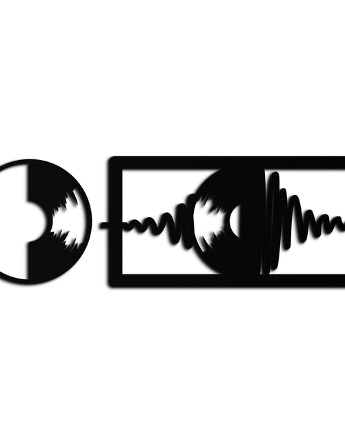 Resmi Galeri görüntüleyicisine yükleyin, Soundwave Vinil Plak Metal Duvar Sanatı - Modern Müzik Esintili Çelik Duvar Dekoru - KAF133
