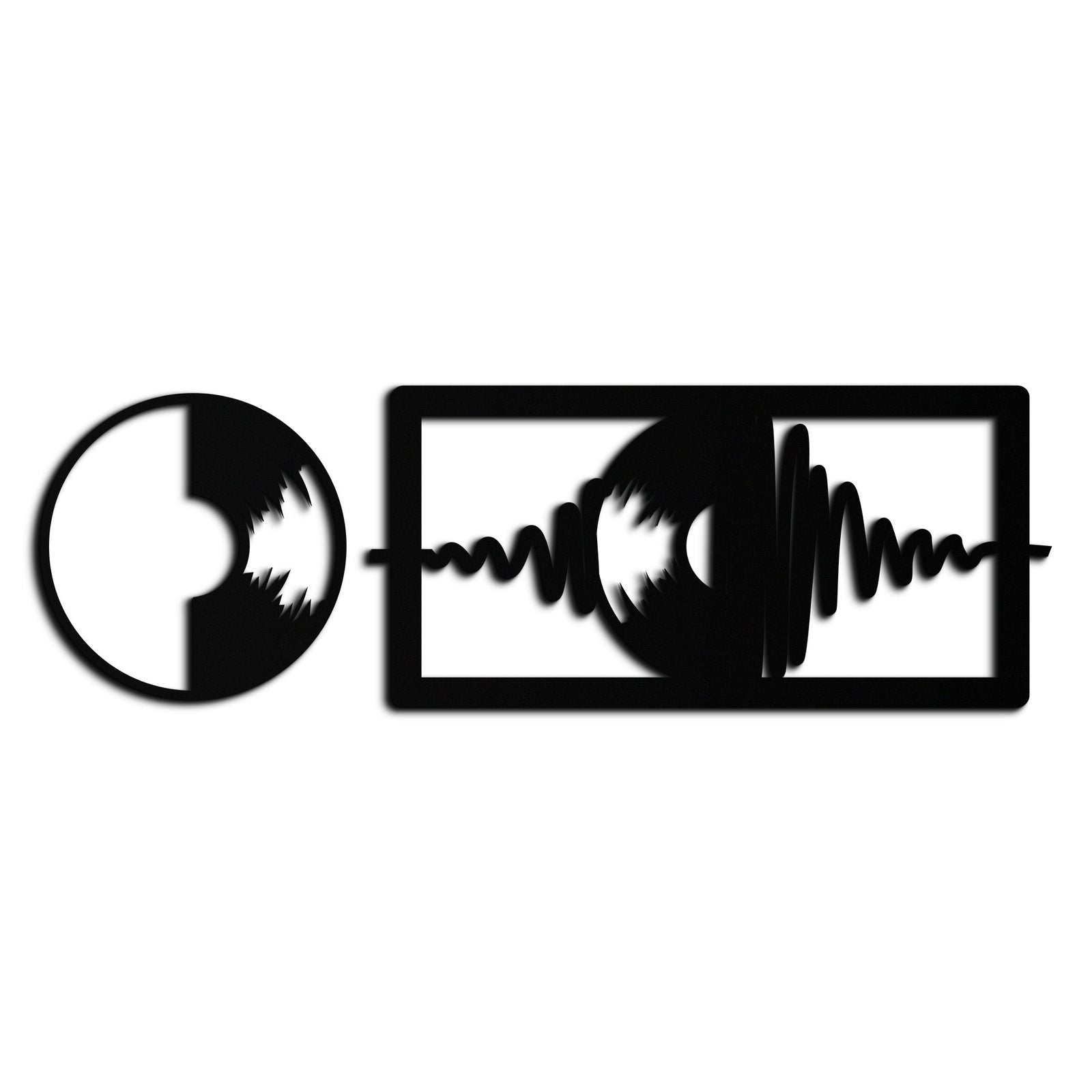 Soundwave Vinil Plak Metal Duvar Sanatı - Modern Müzik Esintili Çelik Duvar Dekoru - KAF133