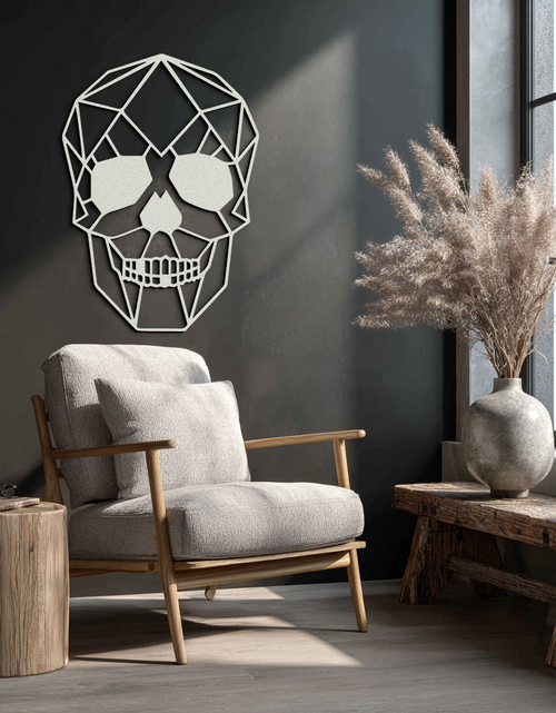 Load image into Gallery viewer, Geometric Skull Metal Wall Art - Modern Skull-Inspired Steel Decor - KAF134
