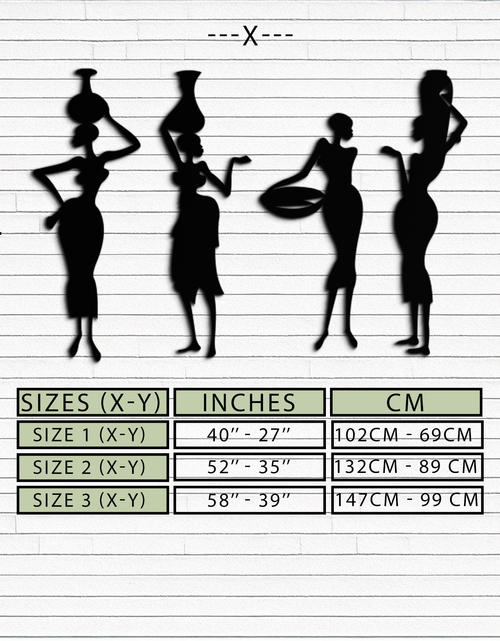 Load image into Gallery viewer, African Women Silhouette Metal Wall Art - Elegant Tribal Wall Decor - KAF136
