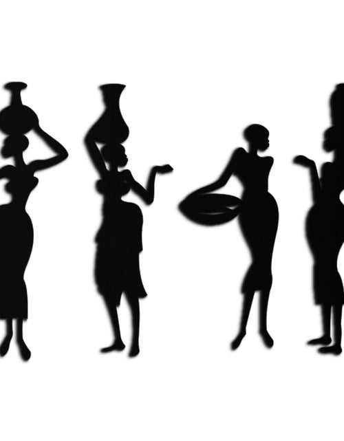 Load image into Gallery viewer, African Women Silhouette Metal Wall Art - Elegant Tribal Wall Decor - KAF136
