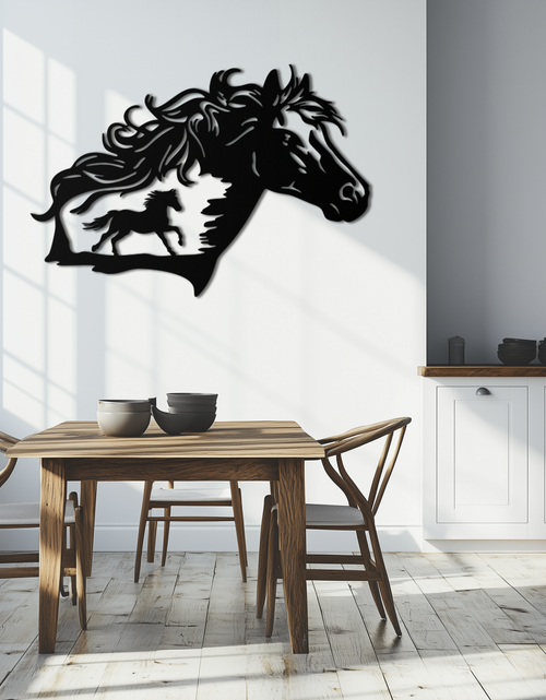 Load image into Gallery viewer, Horse Silhouette Metal Wall Art – Modern &amp; Stylish - KAF137
