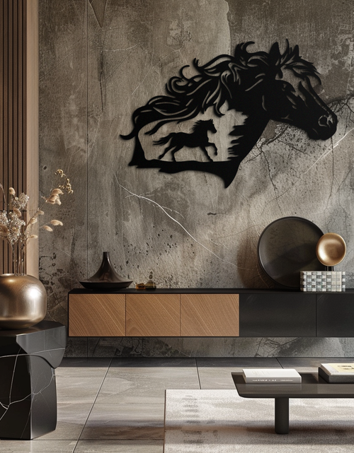 Load image into Gallery viewer, Horse Silhouette Metal Wall Art – Modern &amp; Stylish - KAF137
