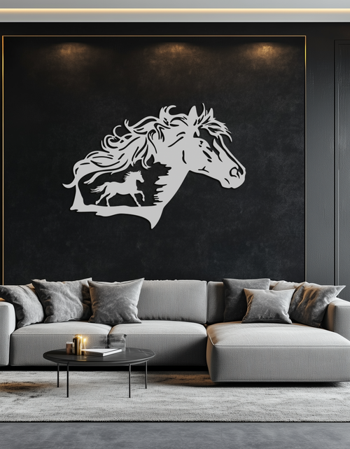 Load image into Gallery viewer, Horse Silhouette Metal Wall Art – Modern &amp; Stylish - KAF137
