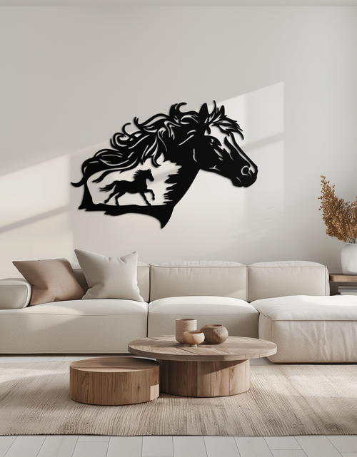 Load image into Gallery viewer, Horse Silhouette Metal Wall Art – Modern &amp; Stylish - KAF137

