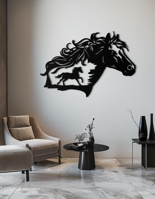 Load image into Gallery viewer, Horse Silhouette Metal Wall Art – Modern &amp; Stylish - KAF137
