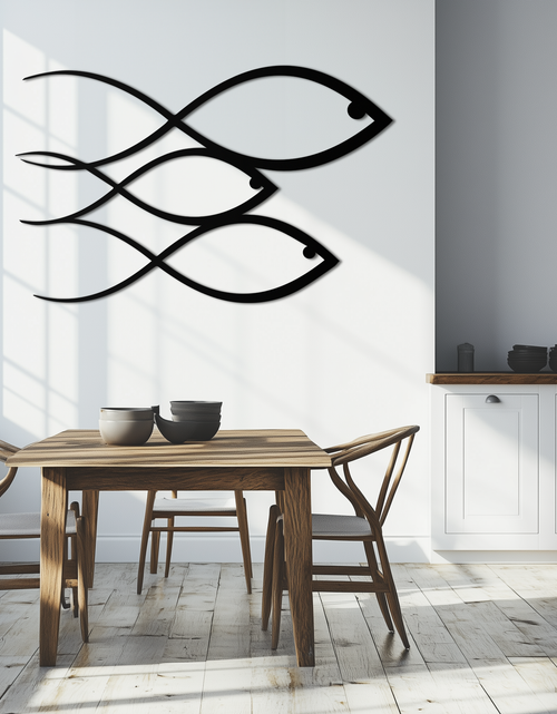 Resmi Galeri görüntüleyicisine yükleyin, Minimalist Balık Metal Duvar Sanatı – Modern Kıyı Dekoru - KAF139
