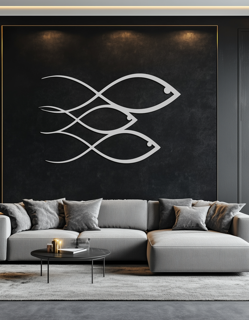 Resmi Galeri görüntüleyicisine yükleyin, Minimalist Balık Metal Duvar Sanatı – Modern Kıyı Dekoru - KAF139

