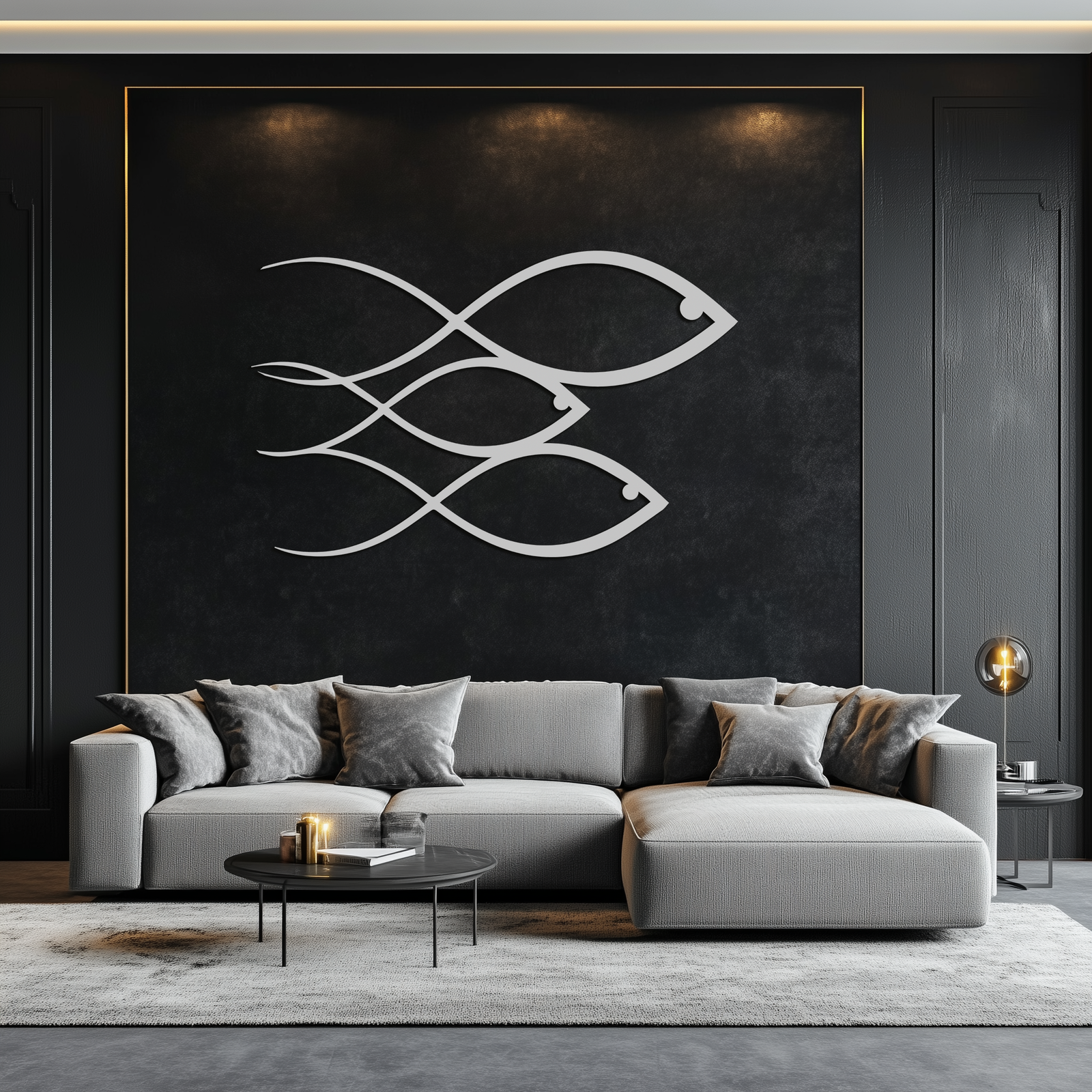 Minimalist Balık Metal Duvar Sanatı – Modern Kıyı Dekoru - KAF139