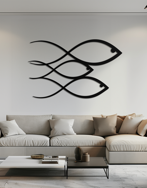 Resmi Galeri görüntüleyicisine yükleyin, Minimalist Balık Metal Duvar Sanatı – Modern Kıyı Dekoru - KAF139
