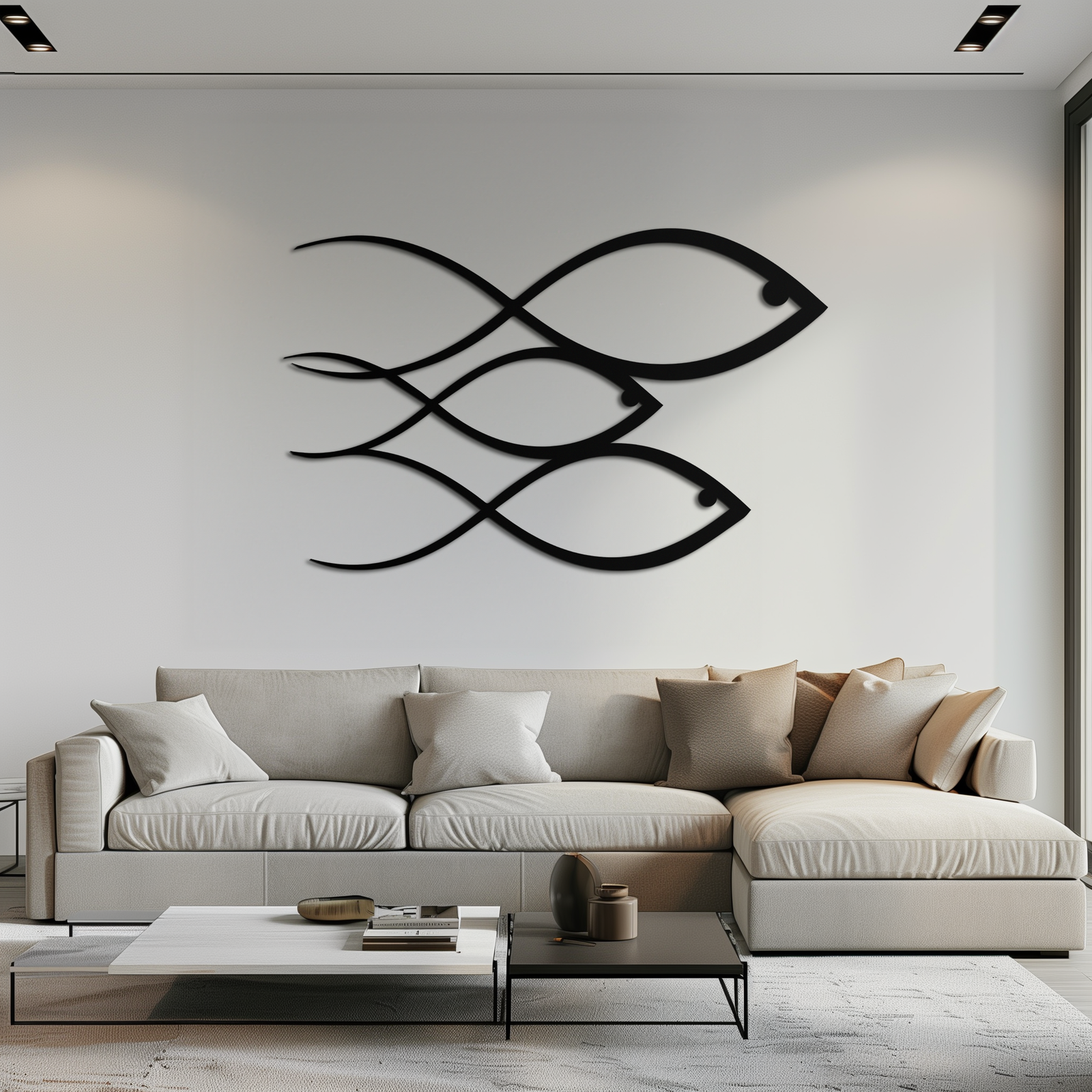 Minimalist Balık Metal Duvar Sanatı – Modern Kıyı Dekoru - KAF139
