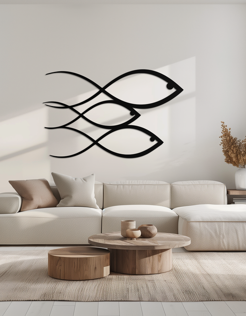 Resmi Galeri görüntüleyicisine yükleyin, Minimalist Balık Metal Duvar Sanatı – Modern Kıyı Dekoru - KAF139
