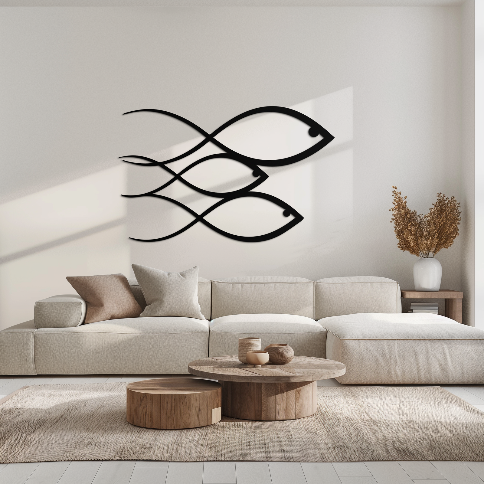 Minimalist Balık Metal Duvar Sanatı – Modern Kıyı Dekoru - KAF139