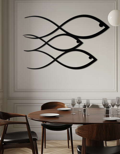 Resmi Galeri görüntüleyicisine yükleyin, Minimalist Balık Metal Duvar Sanatı – Modern Kıyı Dekoru - KAF139
