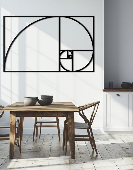 Altın Oran Spiral Metal Duvar Sanatı - Zarif Geometrik Tasarım - KAF141 