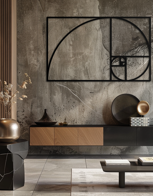 Load image into Gallery viewer, Golden Ratio Spiral Metal Wall Art - Elegant Geometric Design - KAF141
