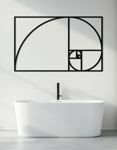 Altın Oran Spiral Metal Duvar Sanatı - Zarif Geometrik Tasarım - KAF141 