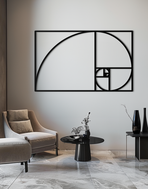 Load image into Gallery viewer, Golden Ratio Spiral Metal Wall Art - Elegant Geometric Design - KAF141
