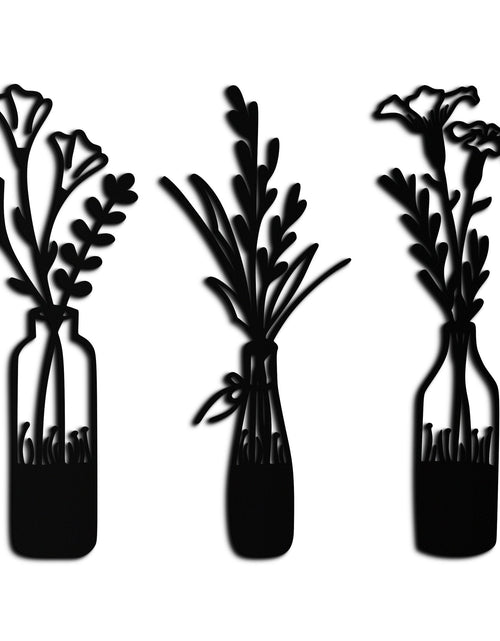 Load image into Gallery viewer, Rustic Floral Bottle Metal Wall Art - Elegant Vase &amp; Flower Steel Decor - KAF142
