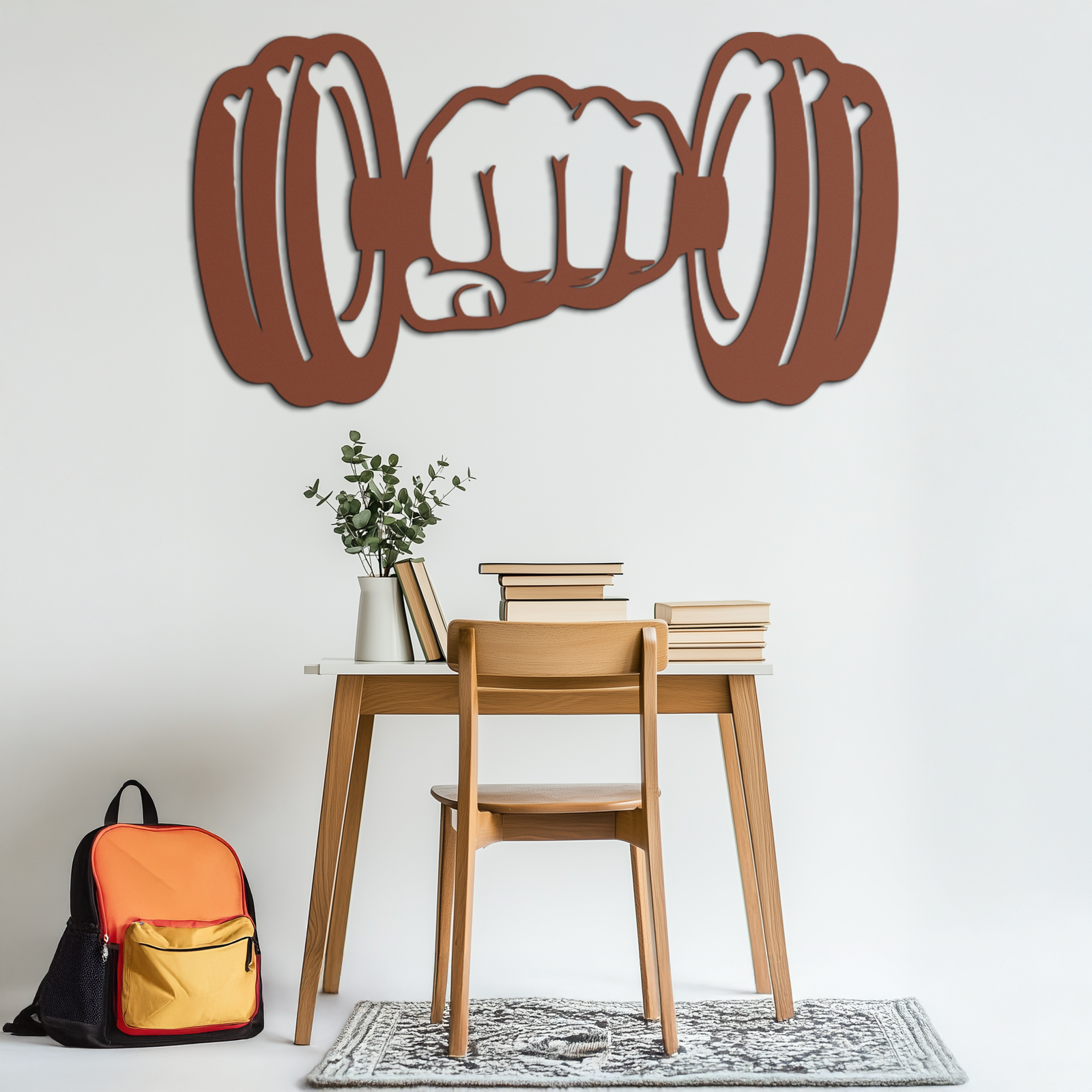 Gym Dumbbell Power Metal Wall Art - Bold and Motivational Gym Decor - KAF143