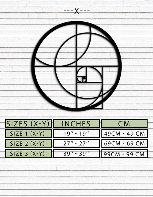 Load image into Gallery viewer, Golden Ratio Circular Metal Wall Art - Fibonacci-Inspired Geometric Design - KAF145
