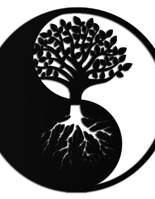 Load image into Gallery viewer, Yin-Yang Tree of Life Metal Wall Art - Harmonious Nature-Inspired Decor - KAF147
