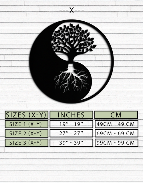 Load image into Gallery viewer, Yin-Yang Tree of Life Metal Wall Art - Harmonious Nature-Inspired Decor - KAF147
