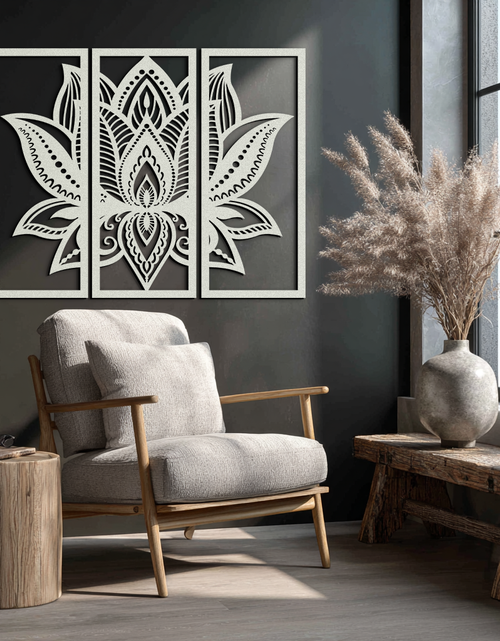Load image into Gallery viewer, Mandala Lotus Metal Wall Art - Elegant &amp; Spiritual Home Decor - KAF148
