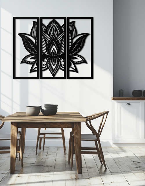 Resmi Galeri görüntüleyicisine yükleyin, Mandala Lotus Metal Duvar Sanatı - Zarif ve Manevi Ev Dekoru - KAF148
