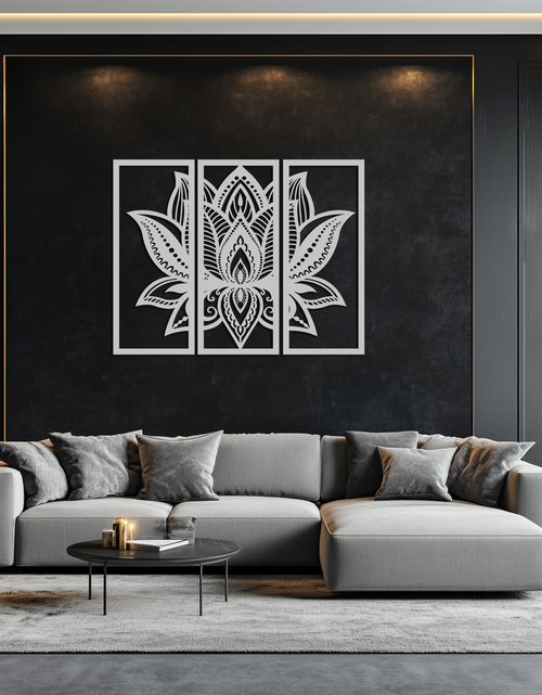 Resmi Galeri görüntüleyicisine yükleyin, Mandala Lotus Metal Duvar Sanatı - Zarif ve Manevi Ev Dekoru - KAF148
