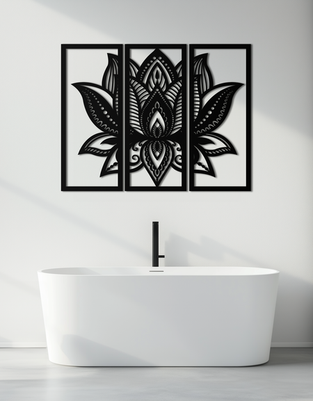 Mandala Lotus Metal Wall Art - Elegant & Spiritual Home Decor - KAF148