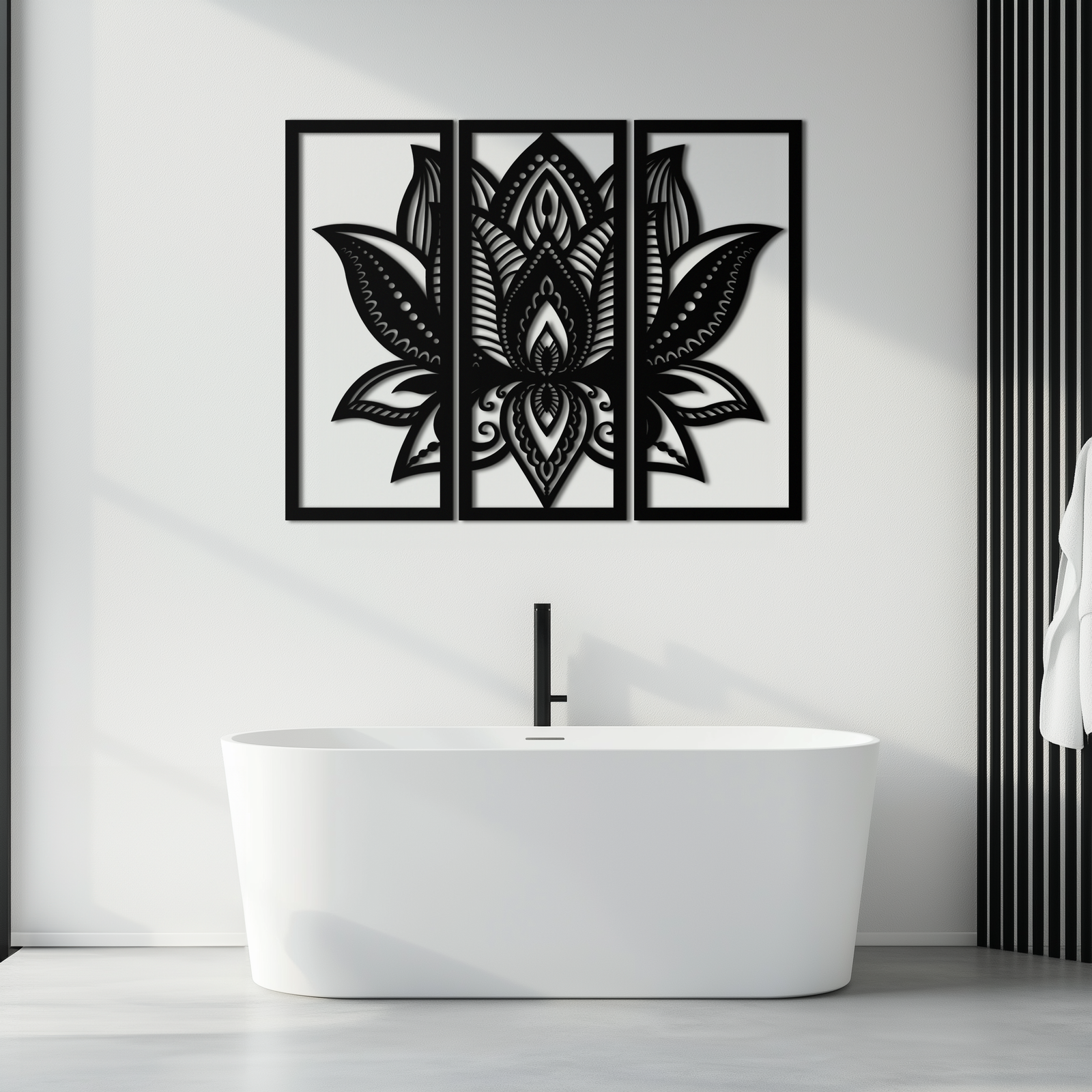 Mandala Lotus Metal Duvar Sanatı - Zarif ve Manevi Ev Dekoru - KAF148
